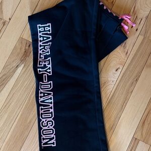 Harley-Davidson Black Pants with Pink Details (new with tags)